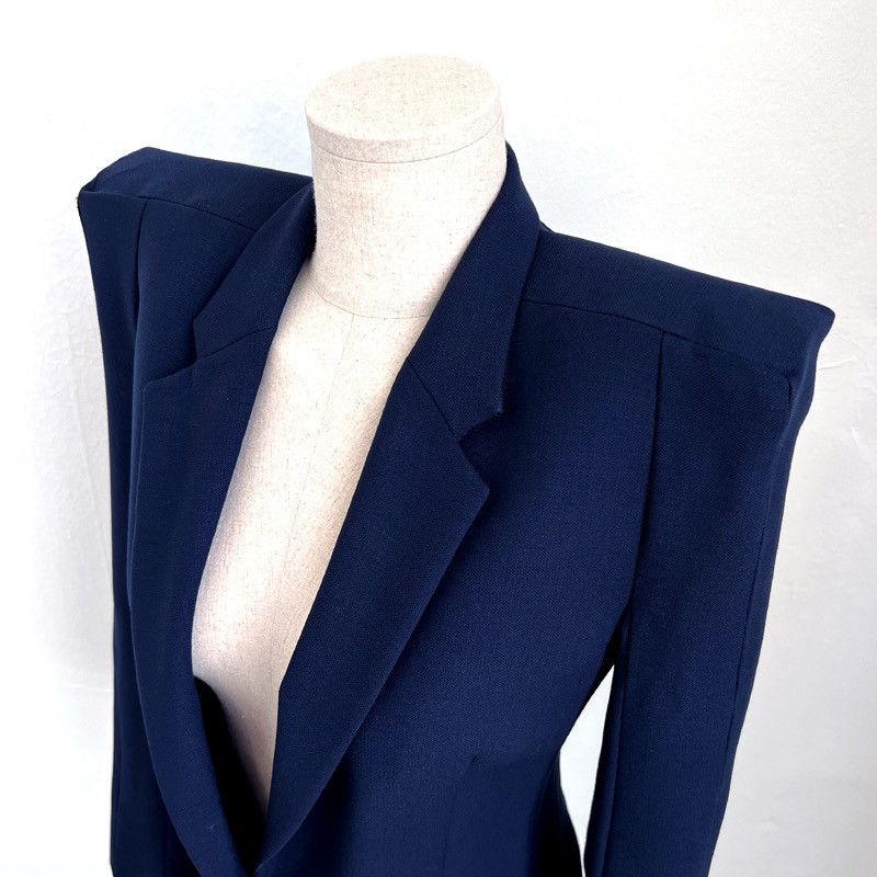 Maison Margiela Margiela Navy Power Shoulder Jacket Size S / US 4 / IT 40 - 5 Thumbnail