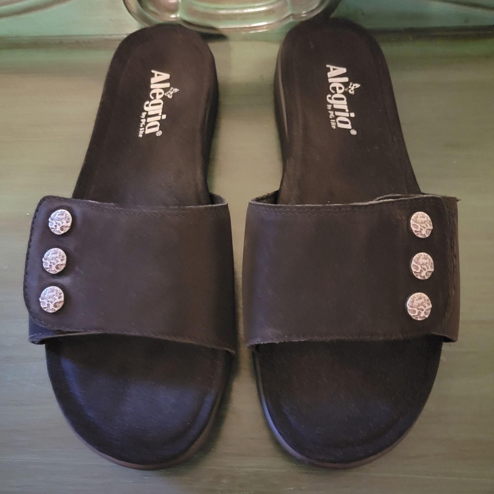 Vintage Alegria 40 Slide Sandals LIL 601 Adjustable Strap Black Open Size US 9.5 / IT 39.5 - 8 Thumbnail