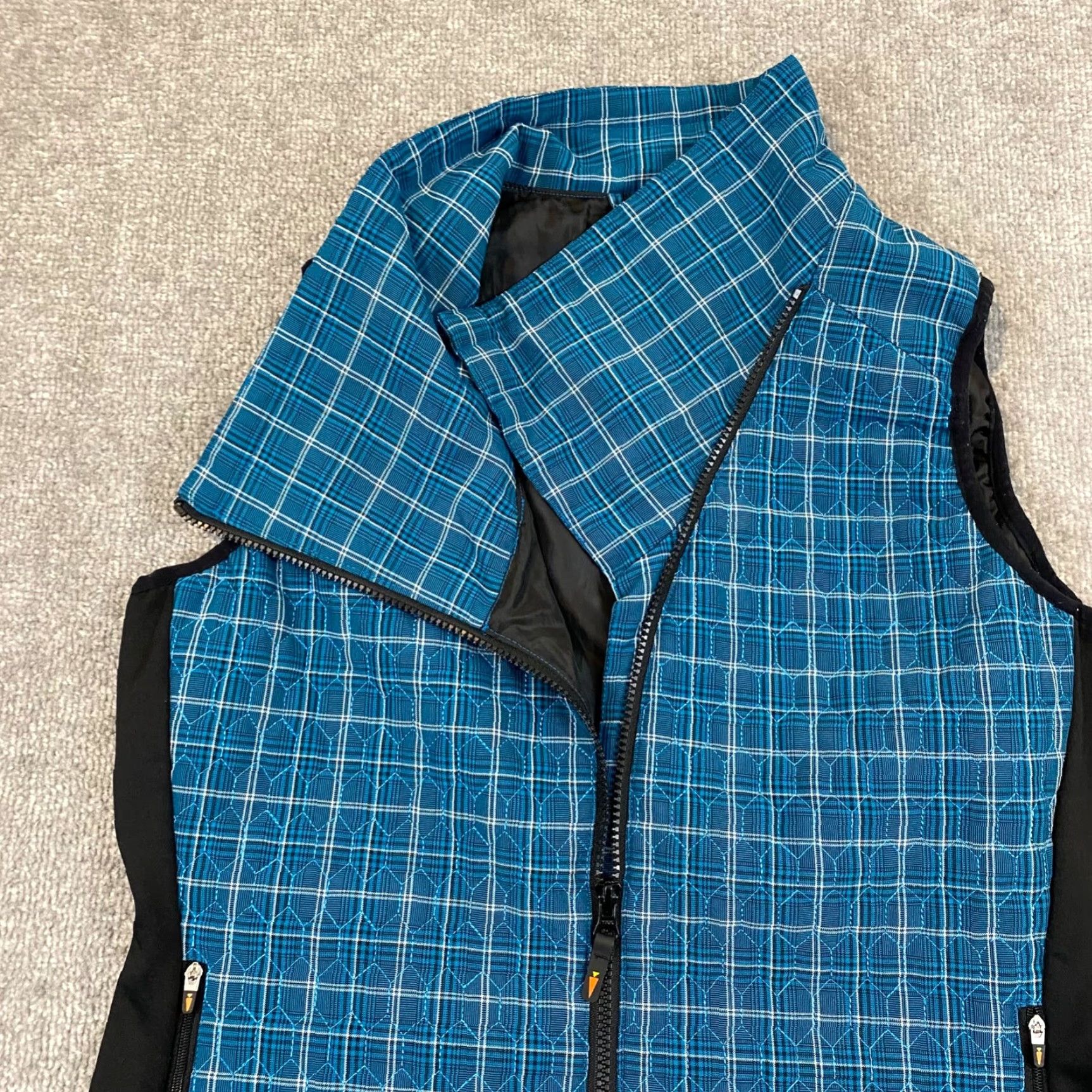 Vintage Kerrits Vest Womens L Blue Plaid Asymmetrical Zip Cowl Neck Equestrian Western Vest Size L / US 10 / IT 46 - 5 Thumbnail