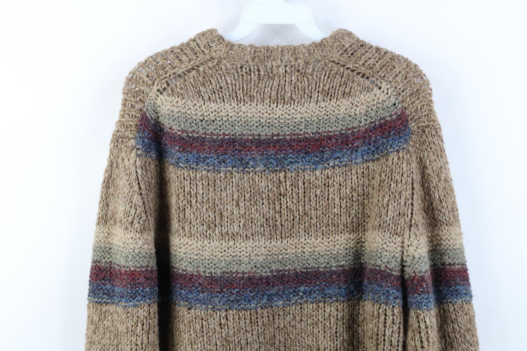 Vintage Vintage 90s Streetwear Tone Striped Hand Loomed Knit Sweater Size L / US 10 / IT 46 - 10 Thumbnail