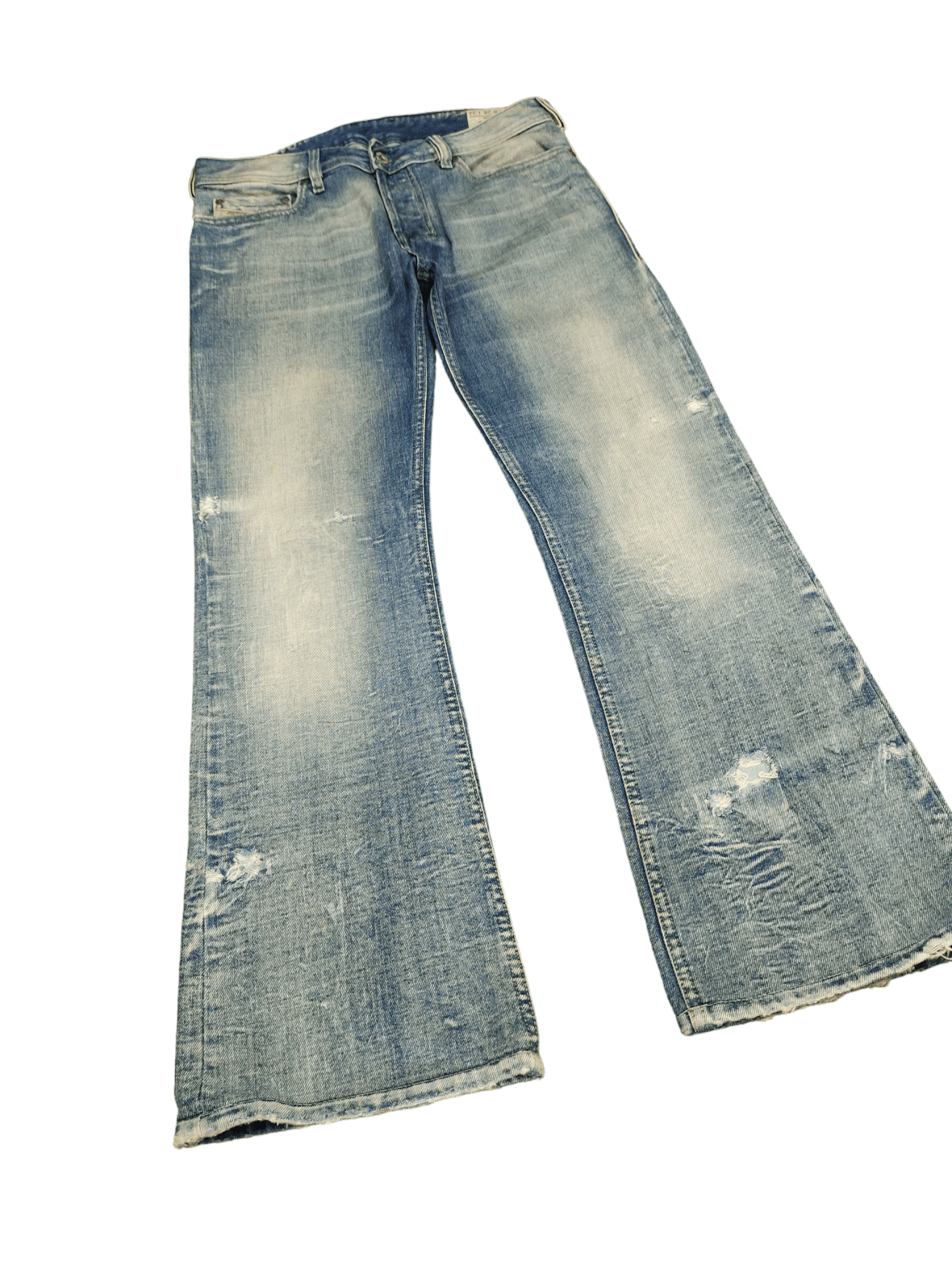 Diesel Flare Jeans Diesel 1dr Logo Distress Faded Boot Cut Y2k lgb Size US 30 / EU 46 - 12 Thumbnail