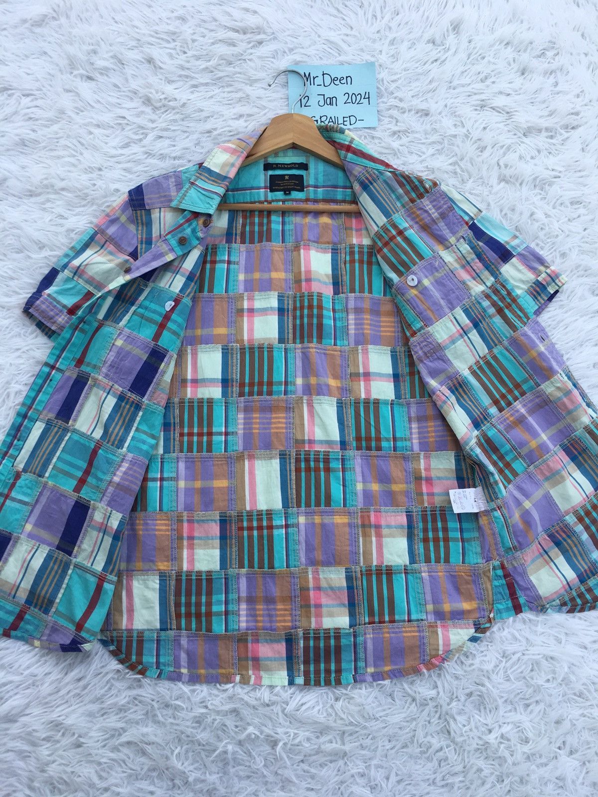 R.Newbold Rare Vintage R. Newbold Checkered Collar Shirt Size US M / EU 48-50 / 2 - 17 Thumbnail