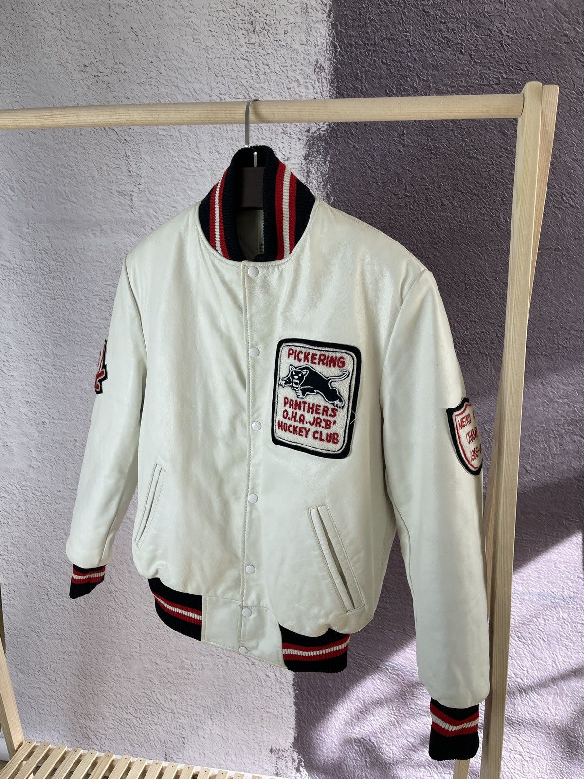 Apollo Apollo leather vintage 90s varsity jacket panthers hockey Size US L / EU 52-54 / 3 - 4 Thumbnail
