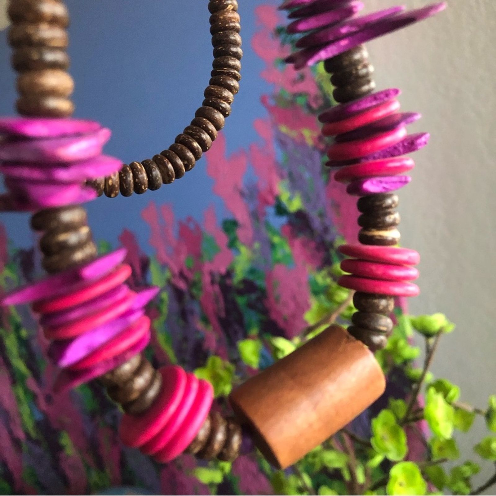 Vintage Vintage handmade safari wood bead necklace Size ONE SIZE - 8 Thumbnail