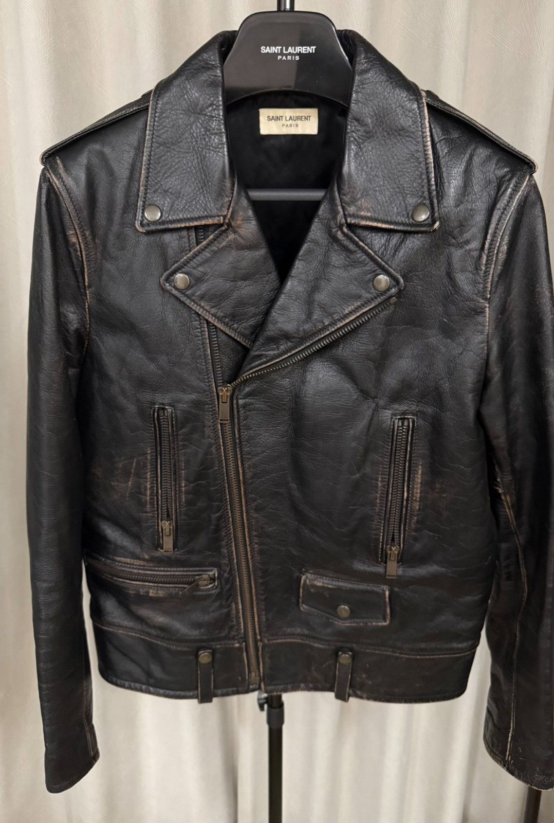 Saint Laurent Paris Saint Laurent 18FW Distressed L01 Motorcycle Jacket Print Size US L / EU 52-54 / 3 - 2 Thumbnail