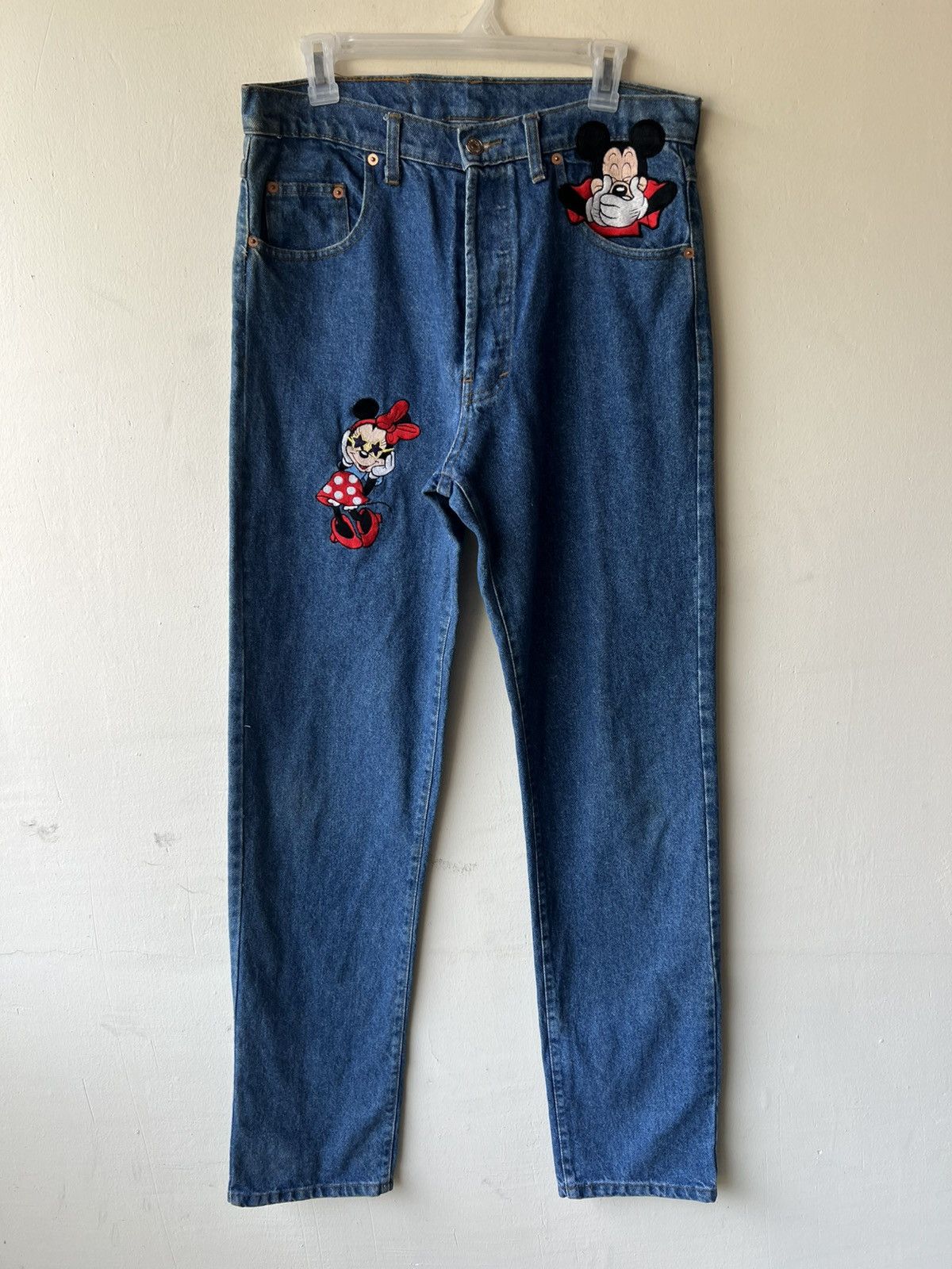 Too Cute Guetta Bros. 90s Too Cute Guetta Bros X Disney Mickey Minnie Denim Jeans Size US 31 - 2 Thumbnail