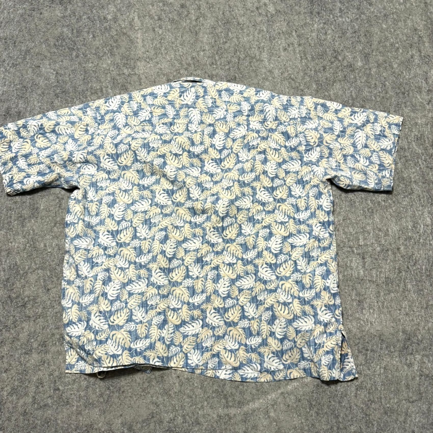 Vintage Cooke Street Shirt Mens L Blue Hawaiian Reversible Floral Leaf Print Button-Up Size US L / EU 52-54 / 3 - 4 Thumbnail