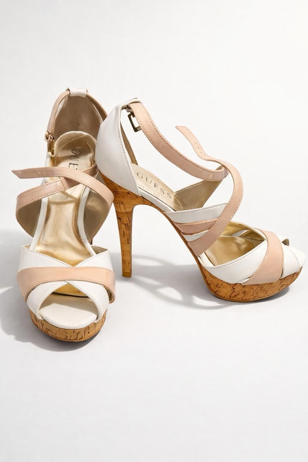 Guess Guess Women's Strappy Cork Platform Heels 6 M Size US 6 / IT 36 - 1 Thumbnail