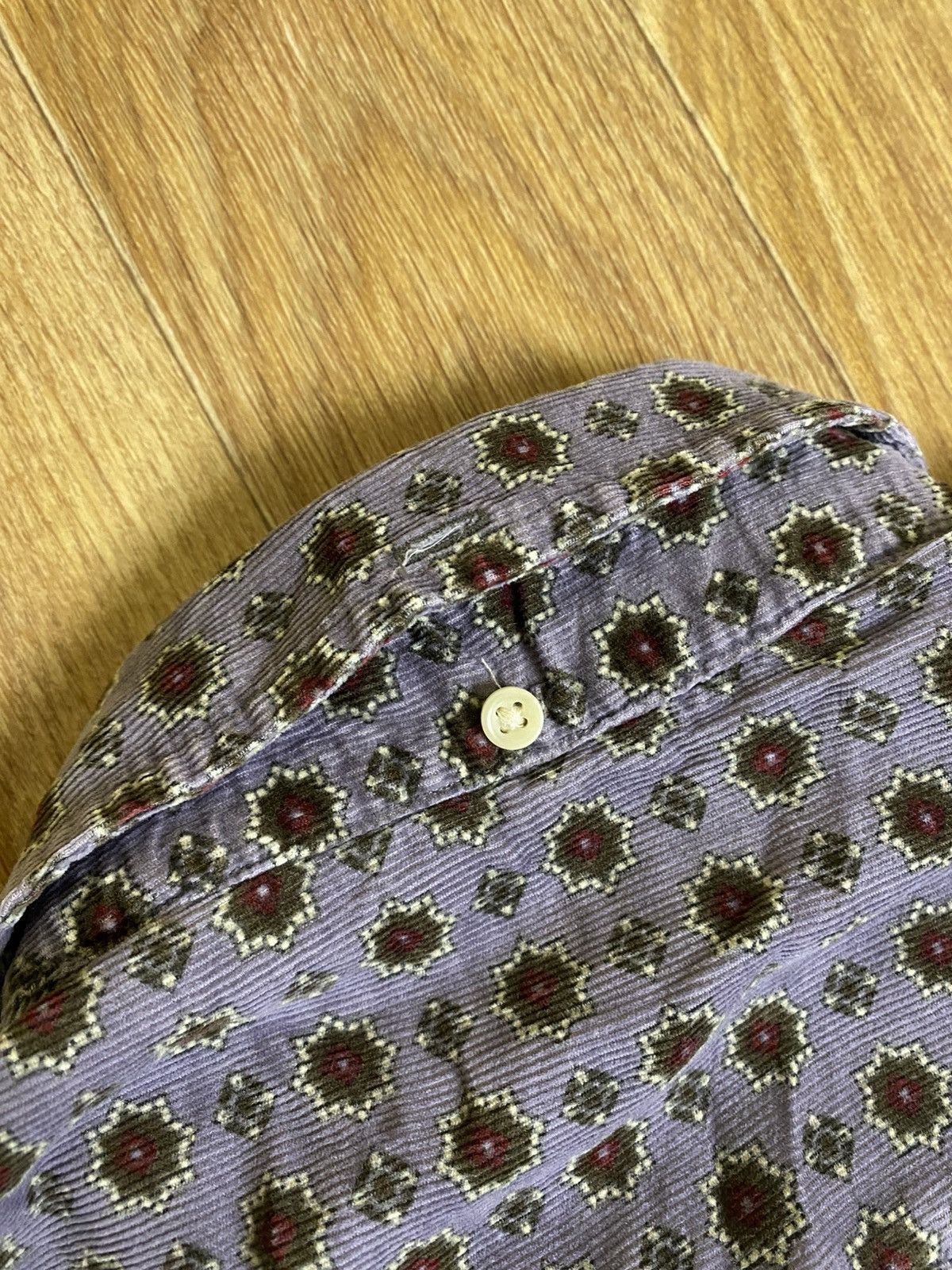 Allsaints Allsaints Purple Corduroy Pattern Button Shirt Size: M Size US M / EU 48-50 / 2 - 8 Thumbnail
