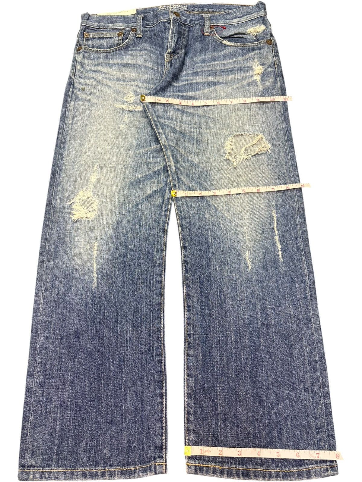 Edwin Vintage Japanese Brand Buckle Back Distressed Jeans Size 32" / US 10 / IT 46 - 8 Thumbnail