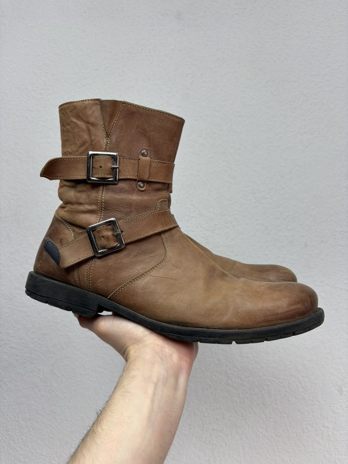 Hedi Slimane VTG Brown Leather Buckle Boots Carol Christian Poell Style Size US 11 / EU 44 - 2 Thumbnail