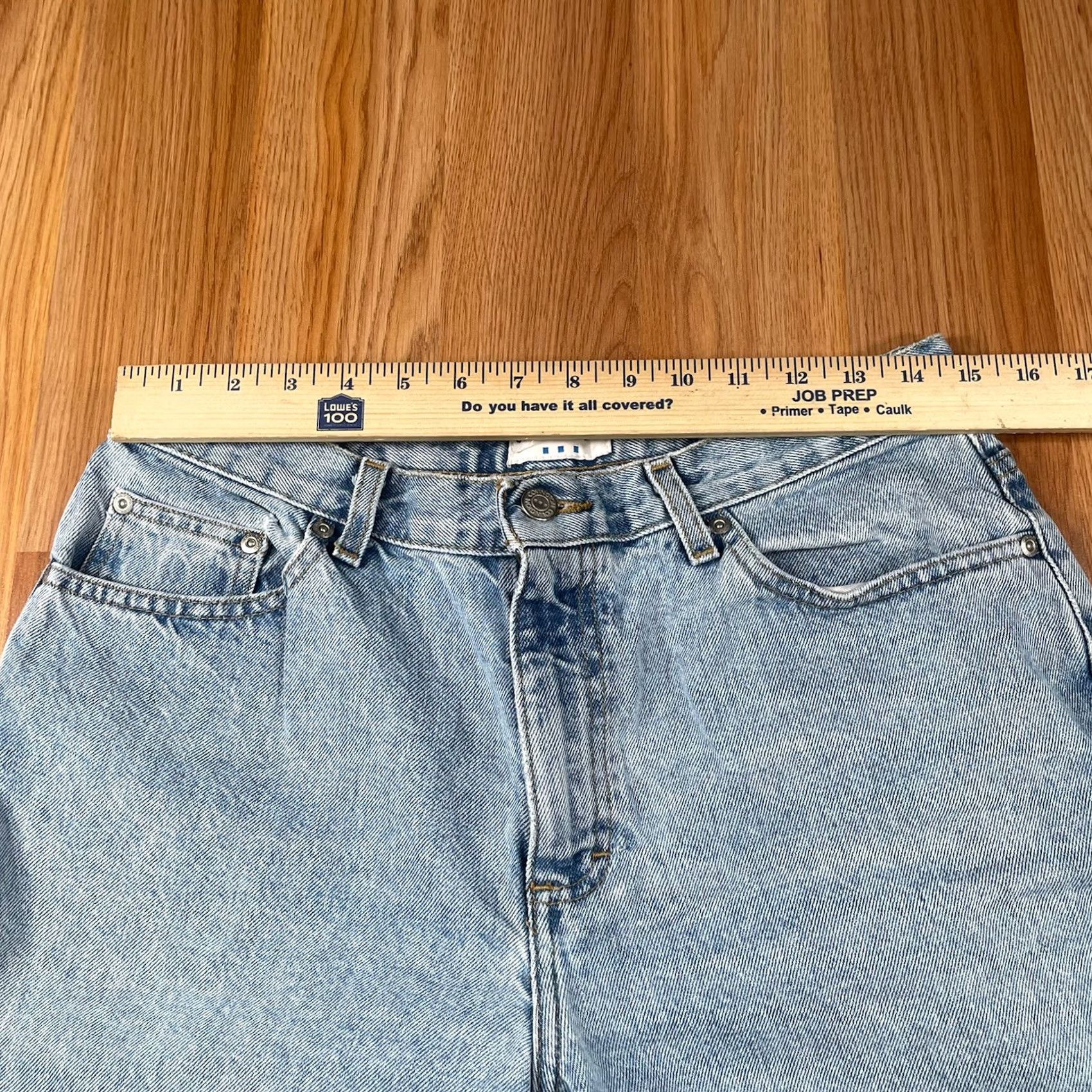 Denime Covington Jeans Women’s Size 14PS Petites Blue Wash Denim Tapered 5 Pocket Long Size 36" / US 14 / IT 50 - 3 Thumbnail