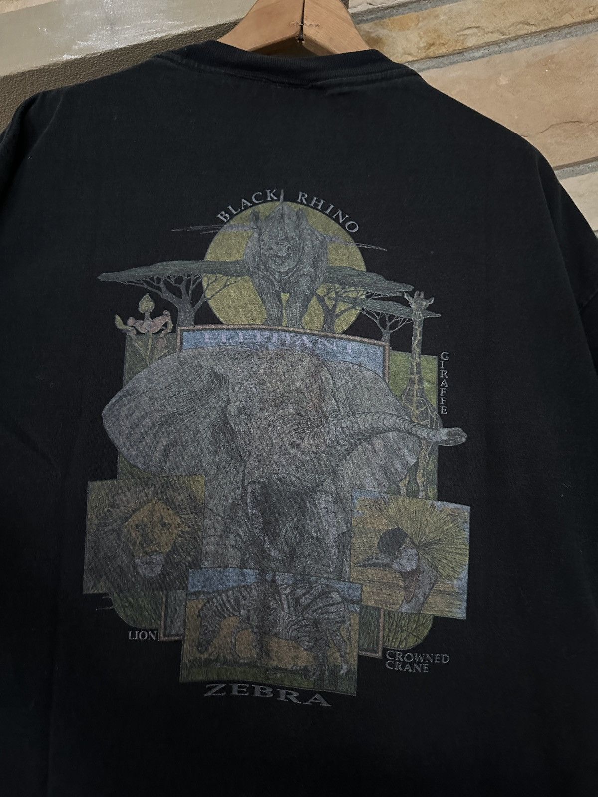 Vintage Vintage 90s Faded Black Rhino Endangered Species Graphic Tee Size US XL / EU 56 / 4 - 3 Thumbnail