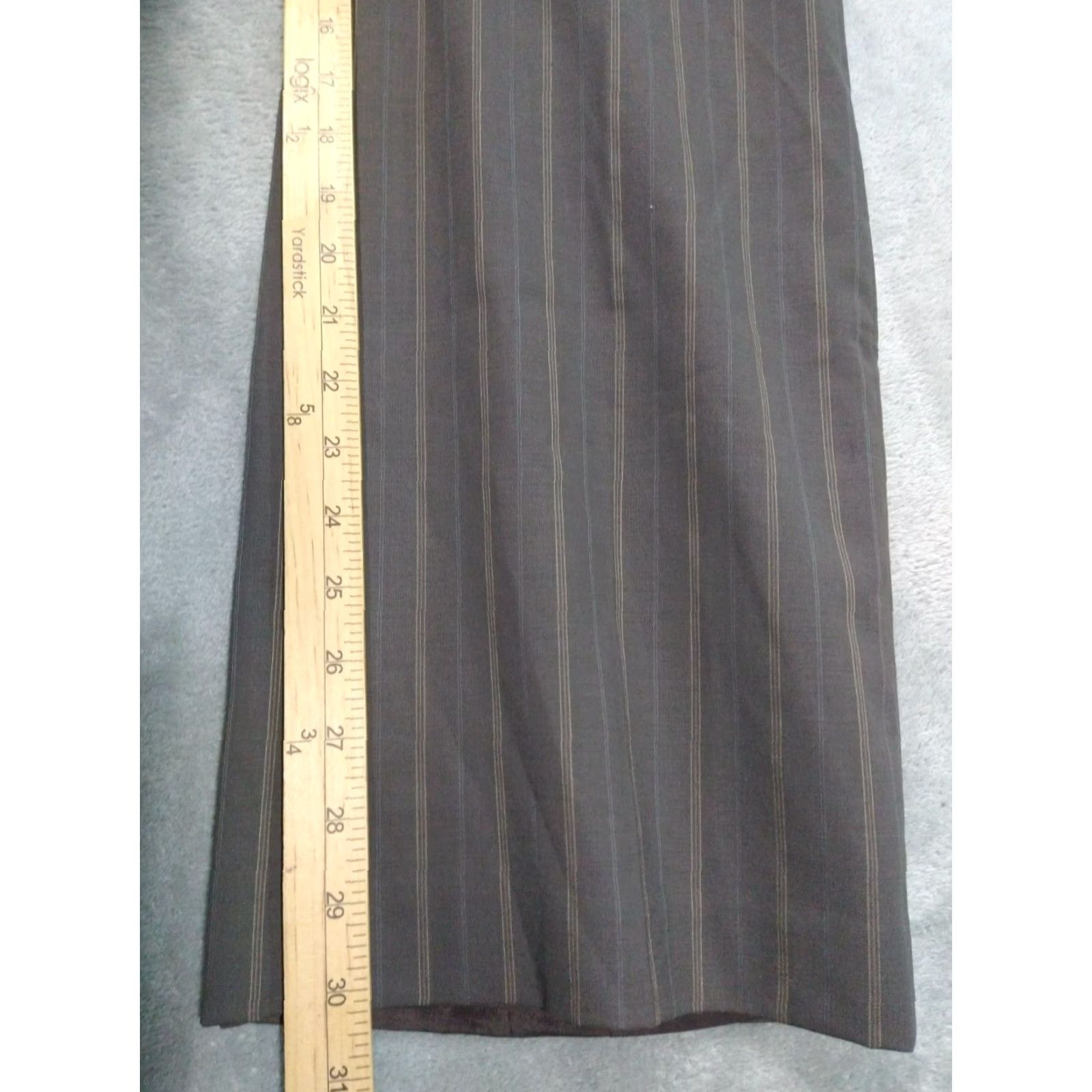 Banana Republic Banana Republic Pants Womens 8 Short Brown Striped Wool Blend Stretch Career Dress Pants Women's 8 Brown Striped Wool Blend Stretch City Preppy Size 30" / US 8 / IT 44 - 5 Thumbnail