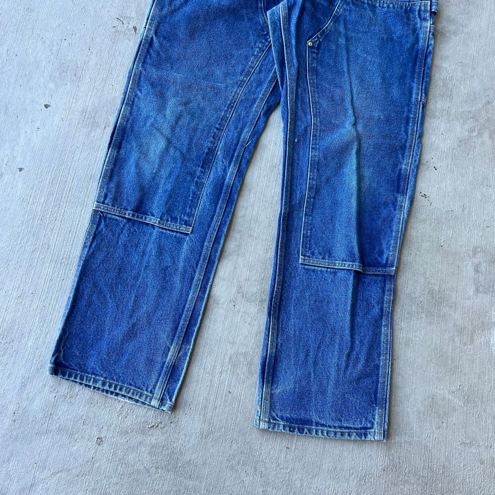 Carhartt × Vintage Carhartt blue denim jeans double knee work carpenter pants Size US 34 / EU 50 - 3 Thumbnail