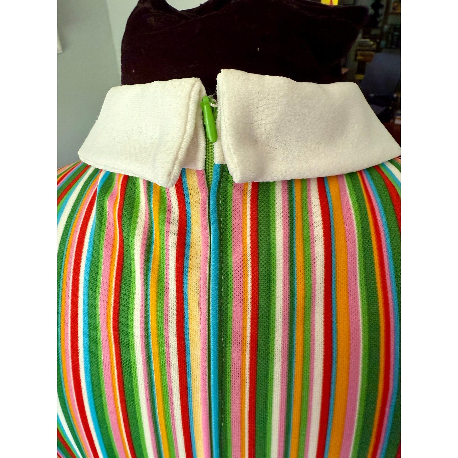 Vintage Vintage 70s Rainbow Striped Whimsy Shift Dress Small Med Size M / US 6-8 / IT 42-44 - 7 Thumbnail