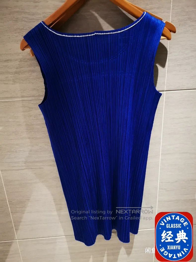 Issey Miyake Issey Miyake Royal Blue Dress Size L / US 10 / IT 46 - 3 Thumbnail