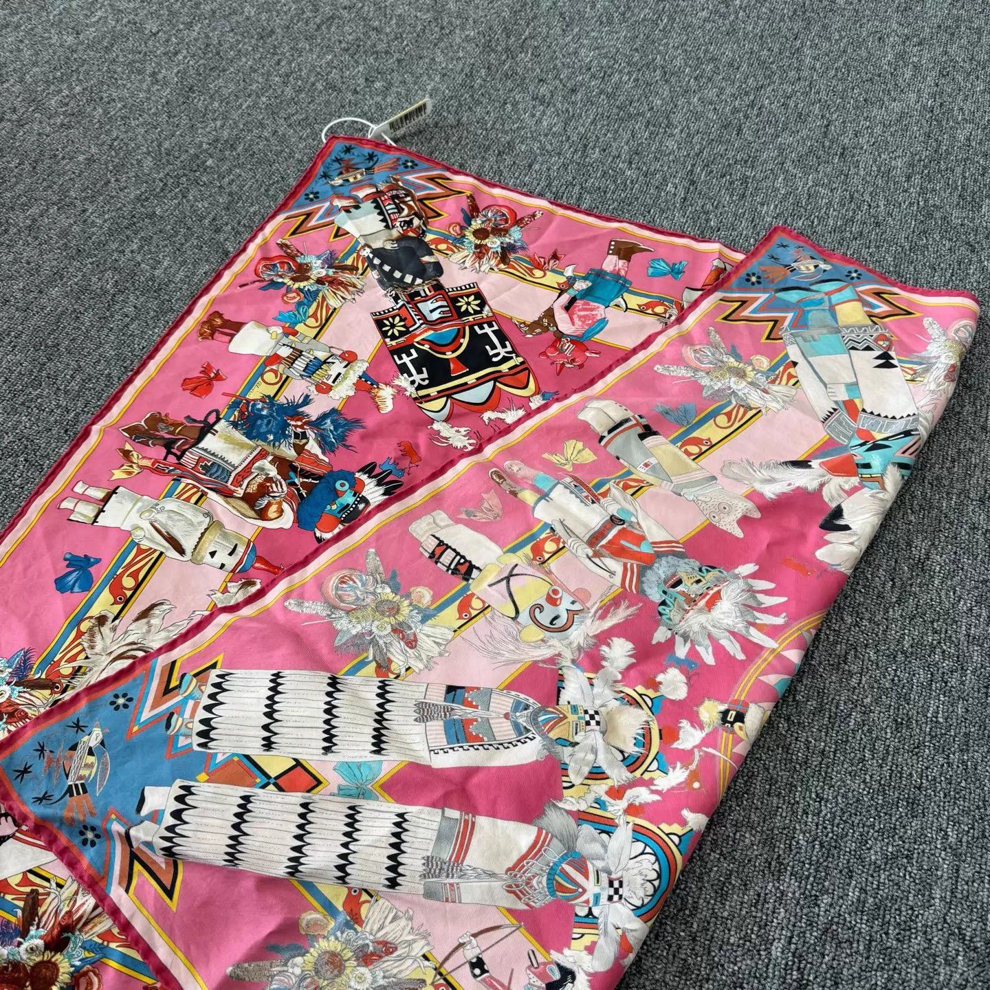 Hermes Hermes Pink Kachina Square Scarf 99 New Size ONE SIZE - 2 Thumbnail