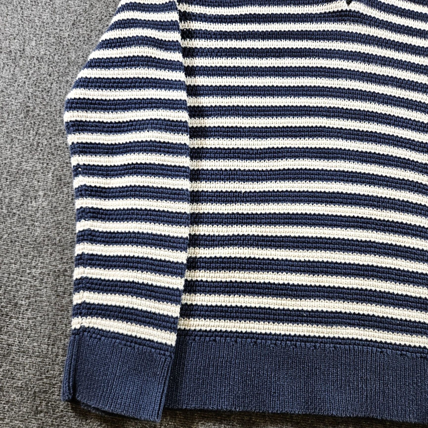 J.Crew J.Crew Sweater Mens XL Blue White Stripe Cotton Chunky Knit 1/4 Zip Mock Neck Size US XL / EU 56 / 4 - 3 Thumbnail