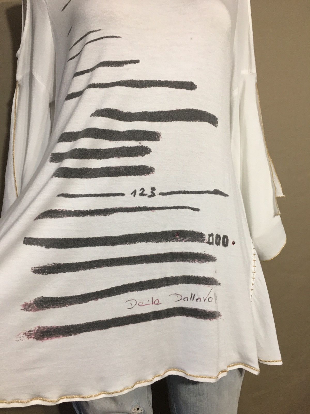 Other ELISA CAVALETTI by DANIELA DALLAVALLE Cotton Designer Blouse Size M / US 6-8 / IT 42-44 - 2 Thumbnail