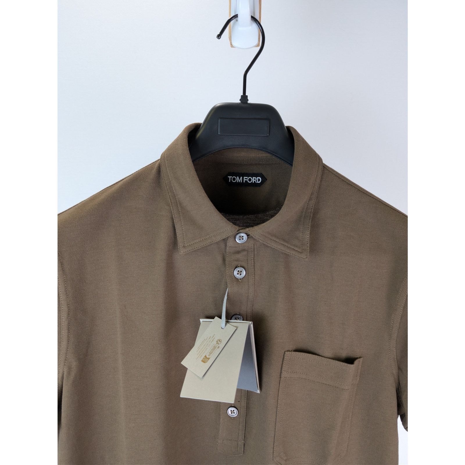 Tom Ford o1rshd1 Cotton Pique Polo Shirt in Brown Size US M / EU 48-50 / 2 - 7 Thumbnail