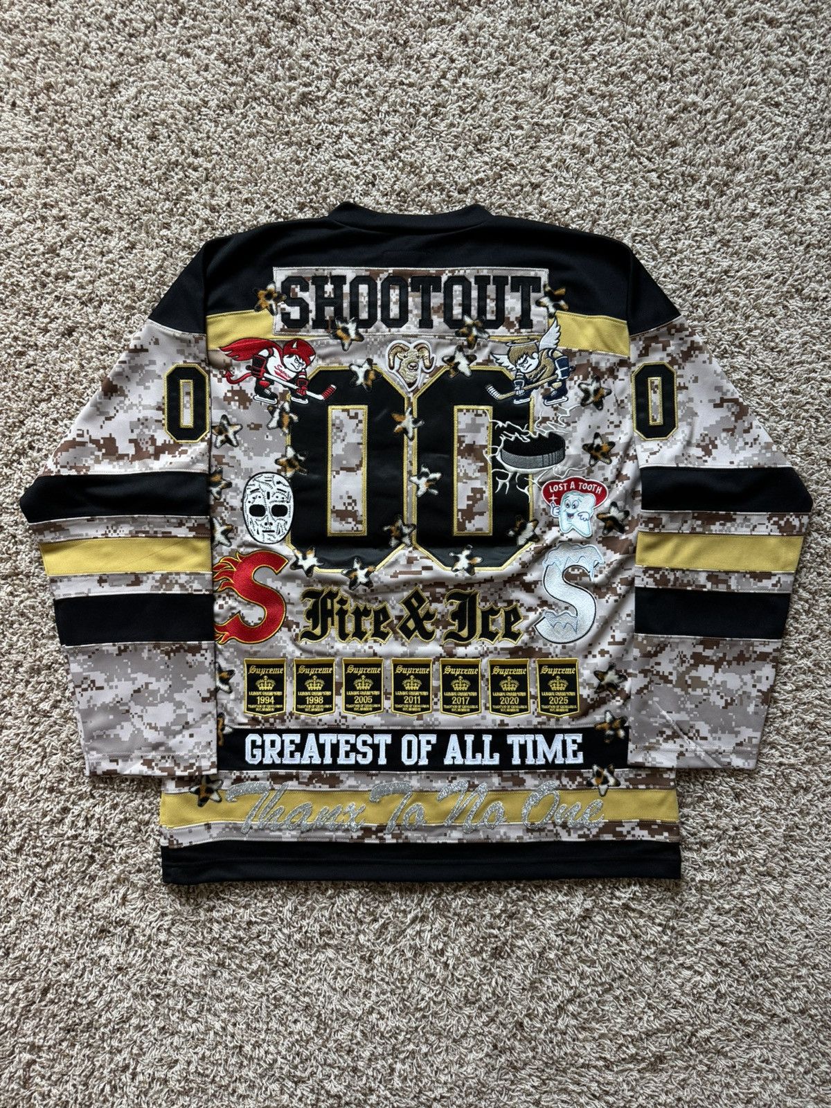 Supreme Supreme Fire & Ice Patches Hockey Jersey Camo Yellow Size US L / EU 52-54 / 3 - 1 Thumbnail
