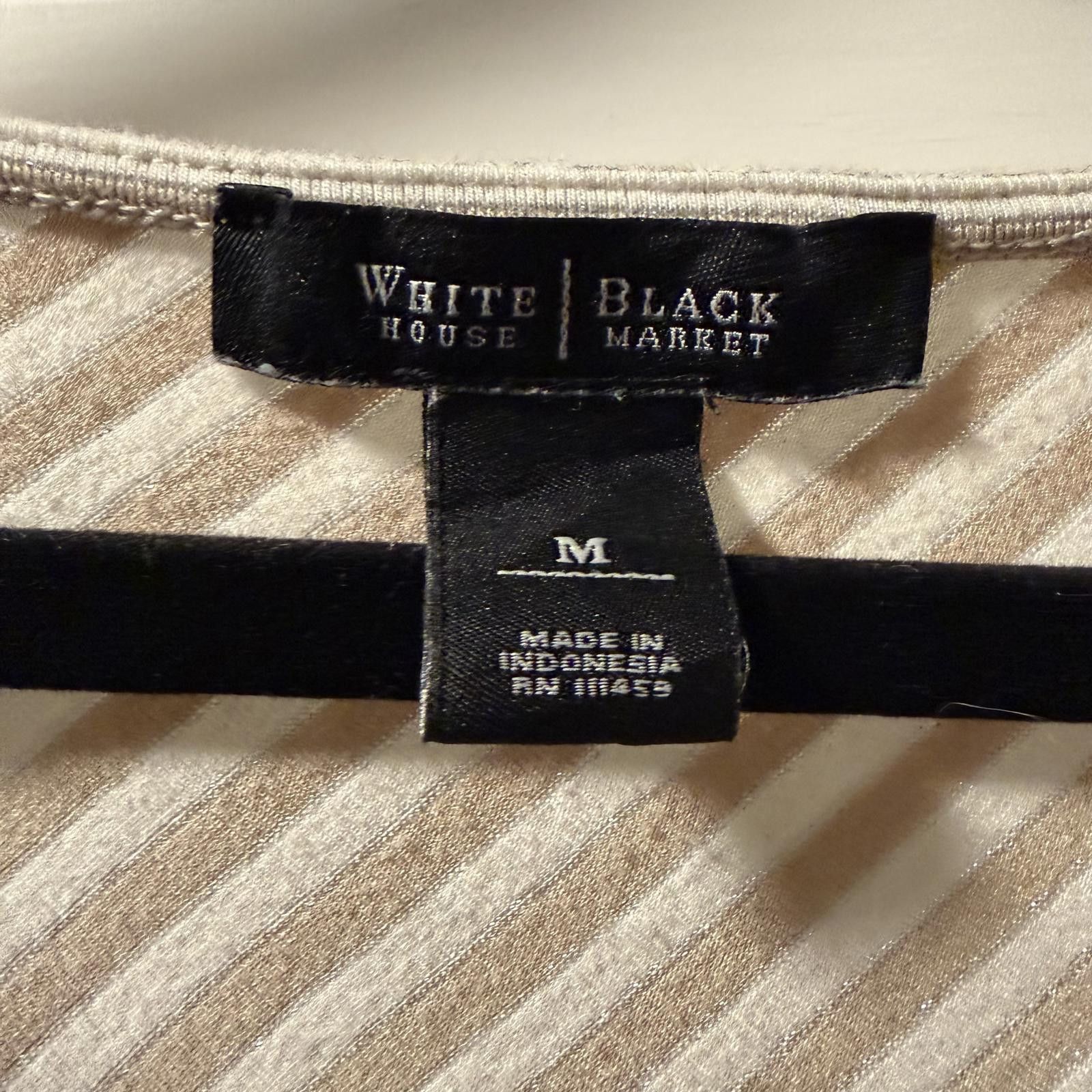 Other White House Black Market Beige Striped Ruffle Detail Top, M Size M / US 6-8 / IT 42-44 - 3 Thumbnail