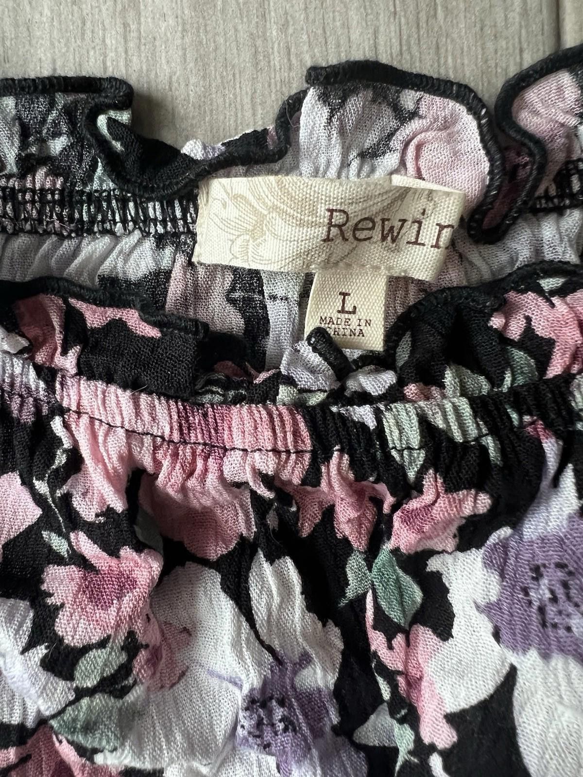 Reindee Lusion Rewind Cropped Floral Top NWT Sz Large Size L / US 10 / IT 46 - 3 Thumbnail