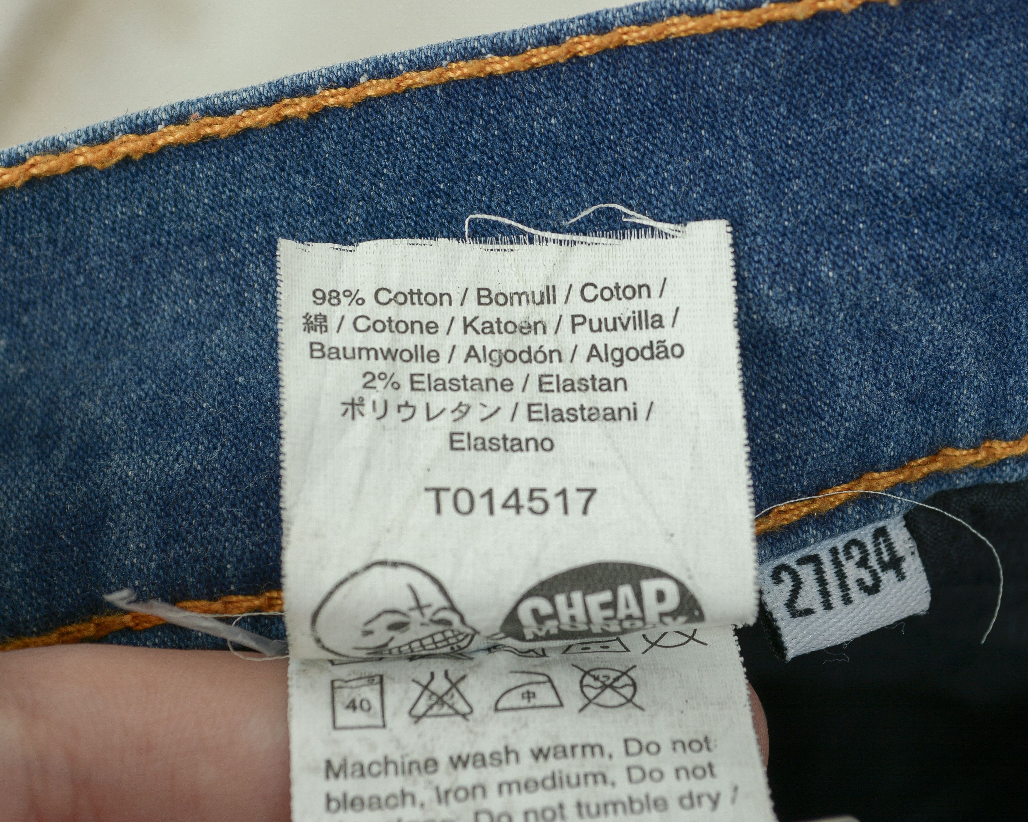 Cheap Monday CHEAP MONDAY W27 L34 Jeans Trousers Narrow V Str Washed Size US 27 - 7 Thumbnail