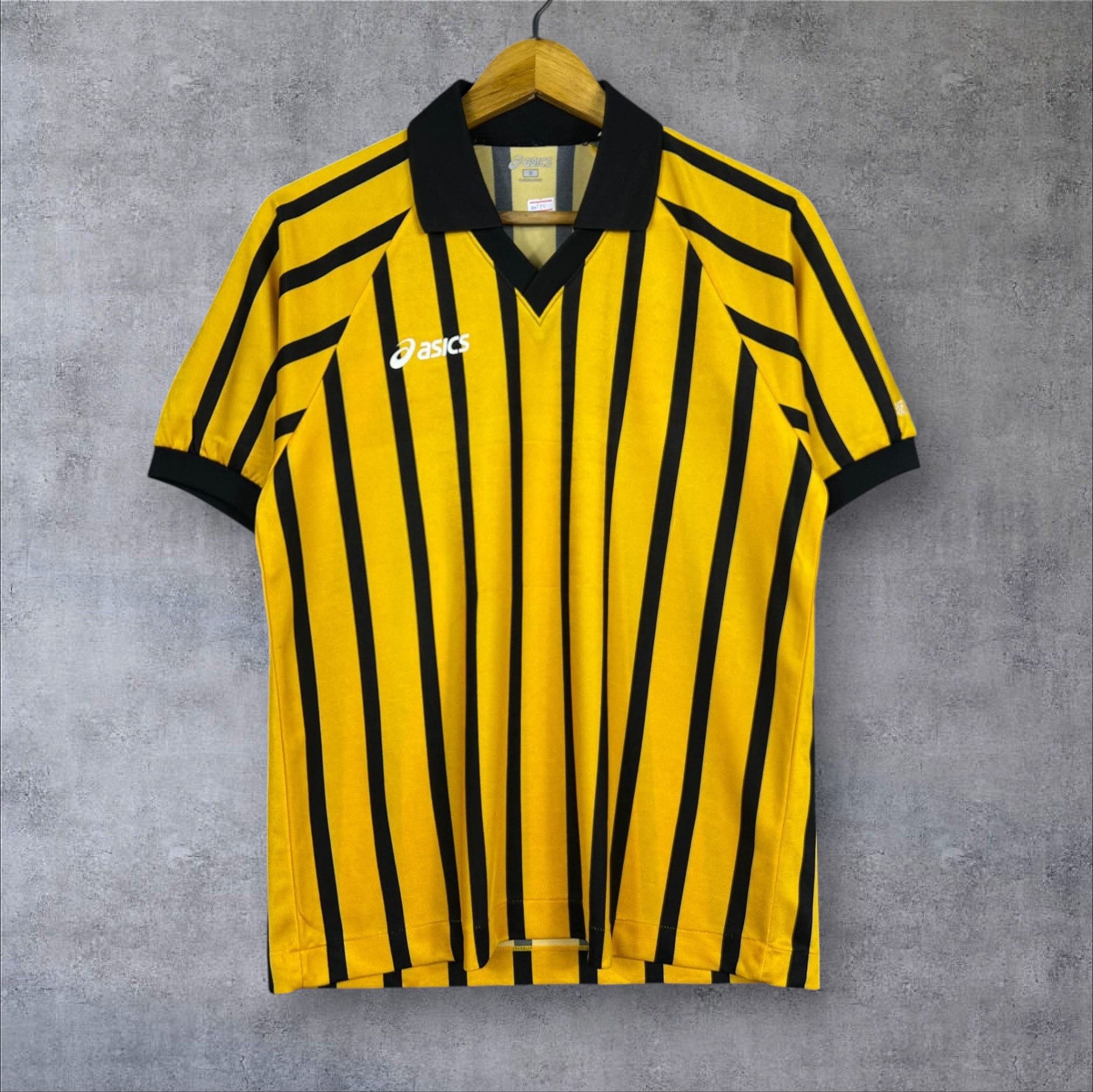 Vintage 90s Asics Stripes V neck collared