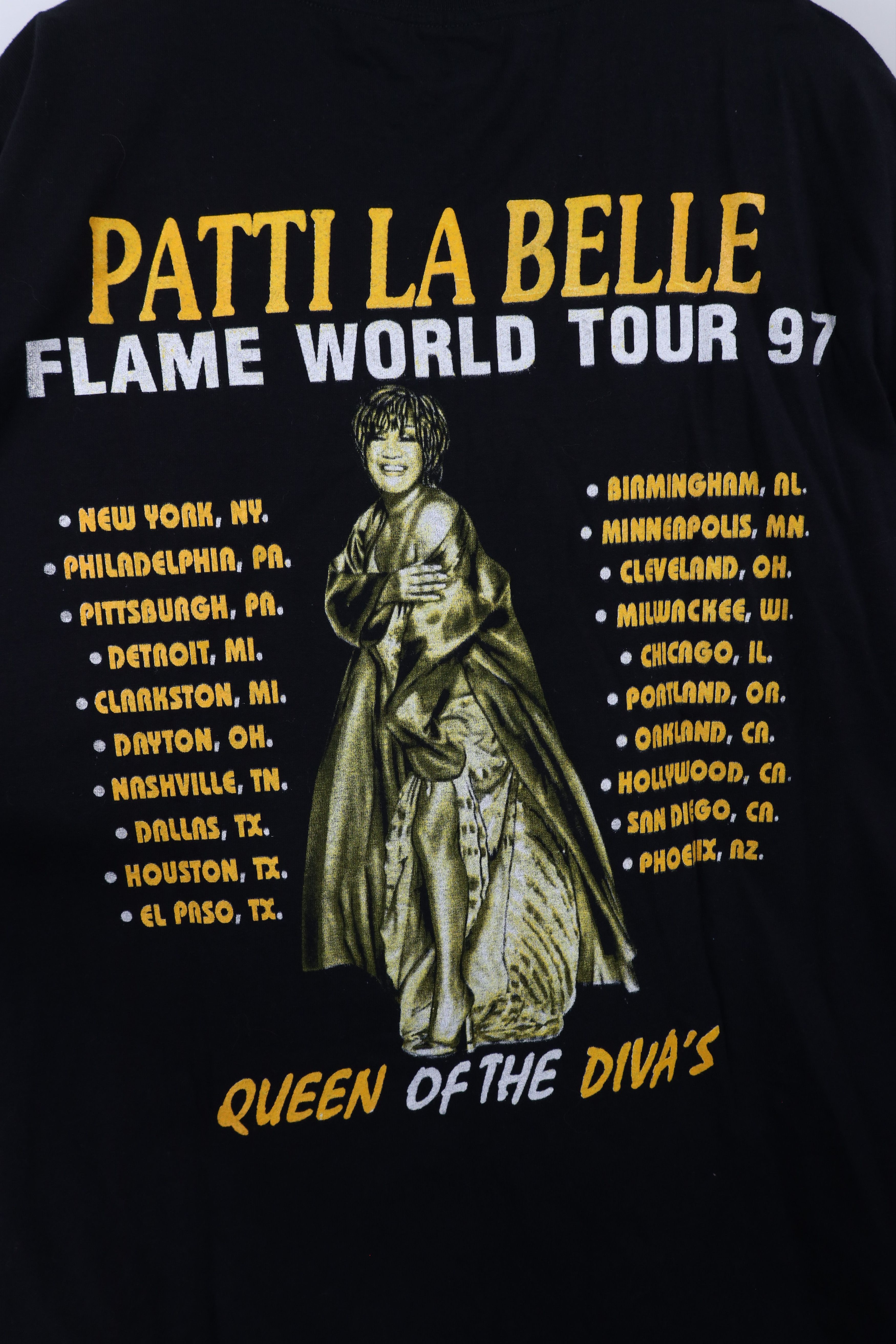 Vintage Vintage 90s Tour Patti La Belle Band T-Shirt Black Cotton Size US XL / EU 56 / 4 - 8 Thumbnail