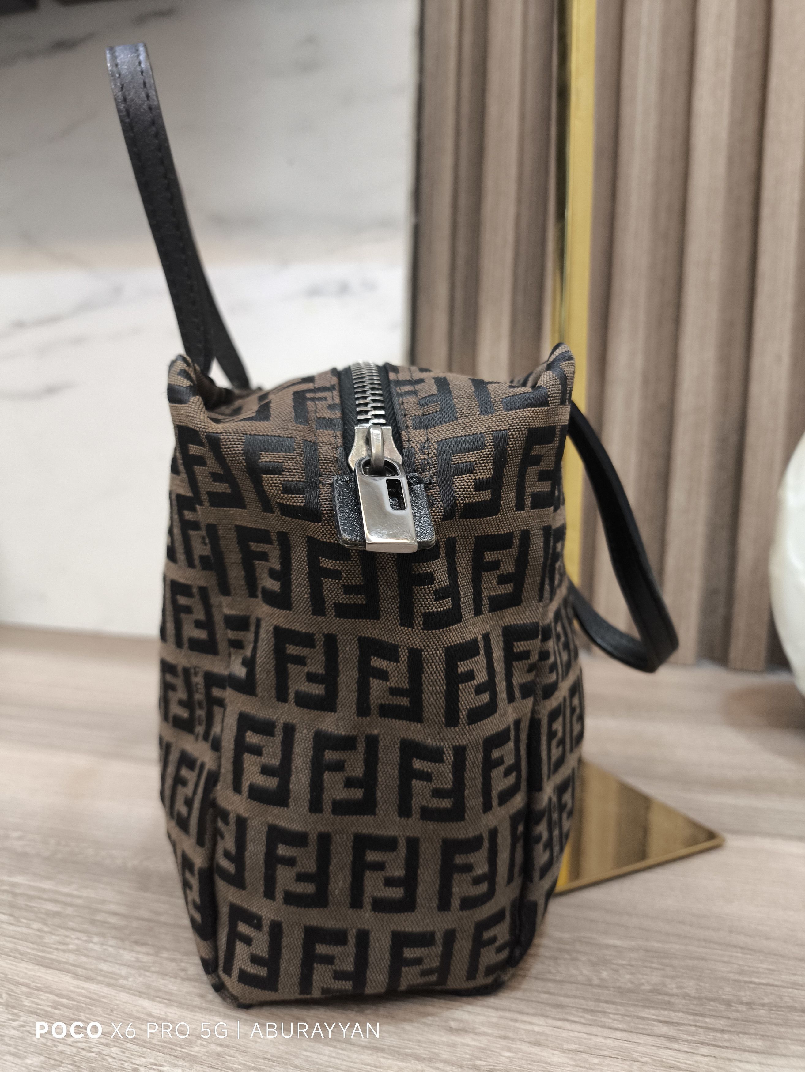 Fendi Fendi Brown Nylon Zucchino Mini Top Handle Tote Size ONE SIZE - 4 Thumbnail