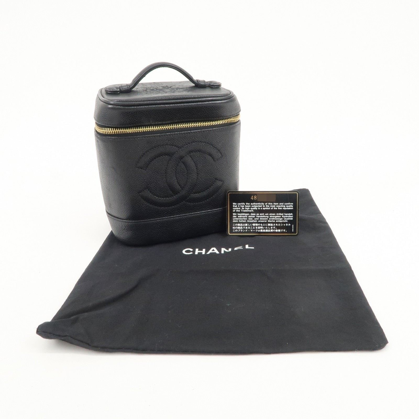 Chanel Chanel Vanity Case Caviar Leather Cosmetic Pouch Black Size ONE SIZE - 8 Thumbnail