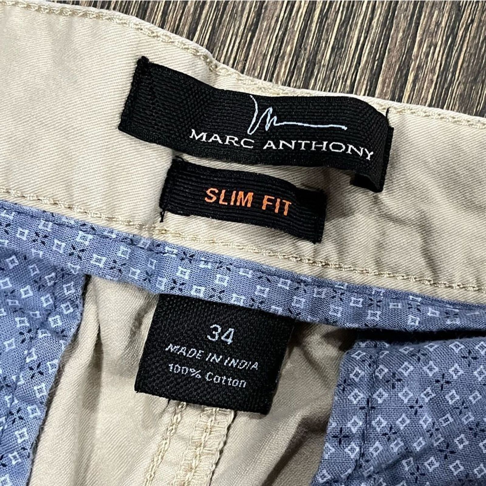 Vintage Mark Anthony Mens Chino Shorts Slim Fit Mid Rise Size 34 Size 34" / US 12 / IT 48 - 5 Thumbnail