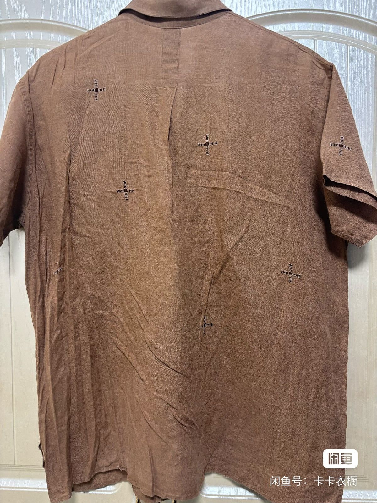 Japanese Brand JURGEN LEHL Persimmon-Dyed Linen Shirt Size L / US 10 / IT 46 - 5 Thumbnail