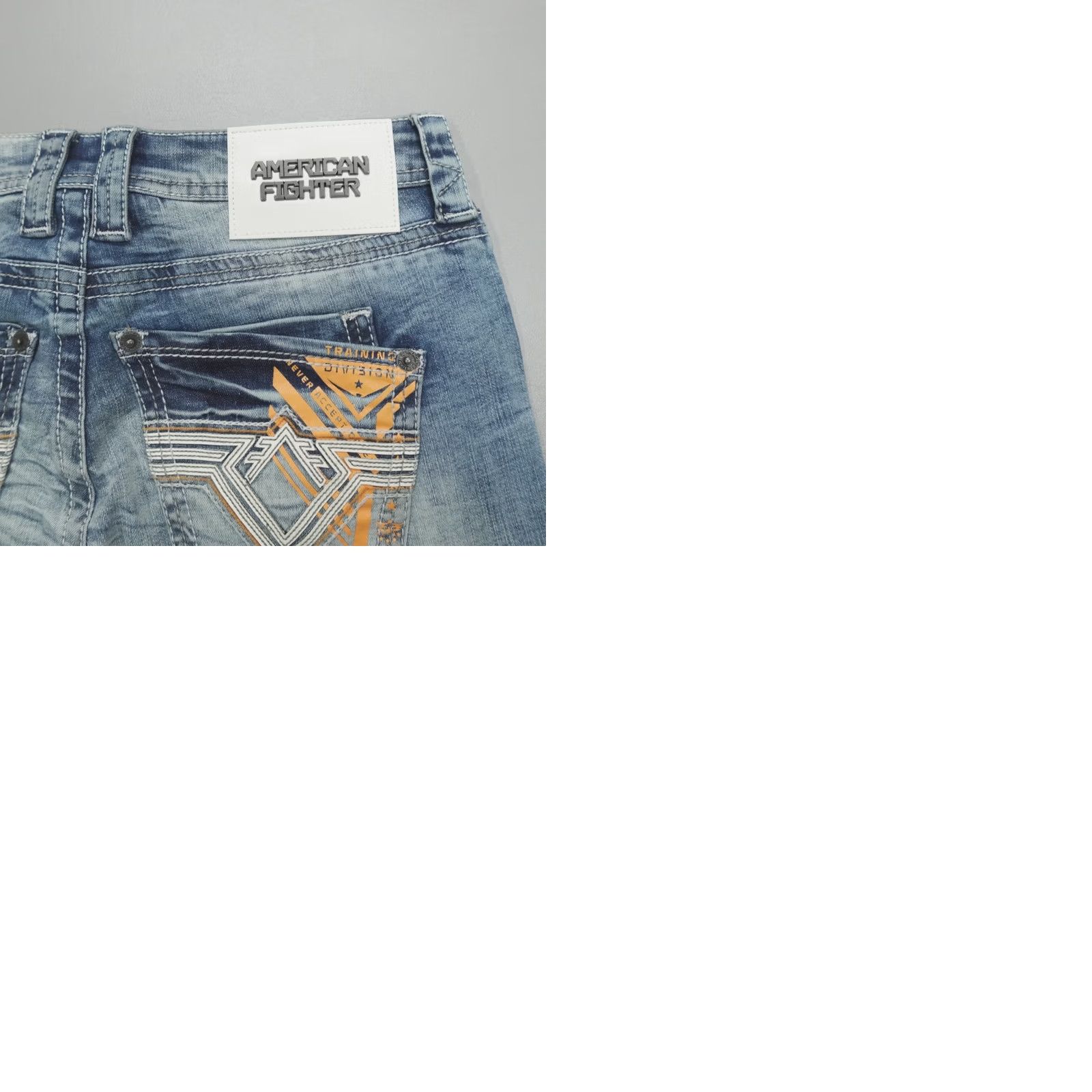 Vintage VINTAGE American Fighter Jeans Relaxed Straight Men’s Size 27x32 Striker Void Cairo-R Blue Denim 5-Pocket Mens Straight 90s Theme Size US 27 - 9 Thumbnail