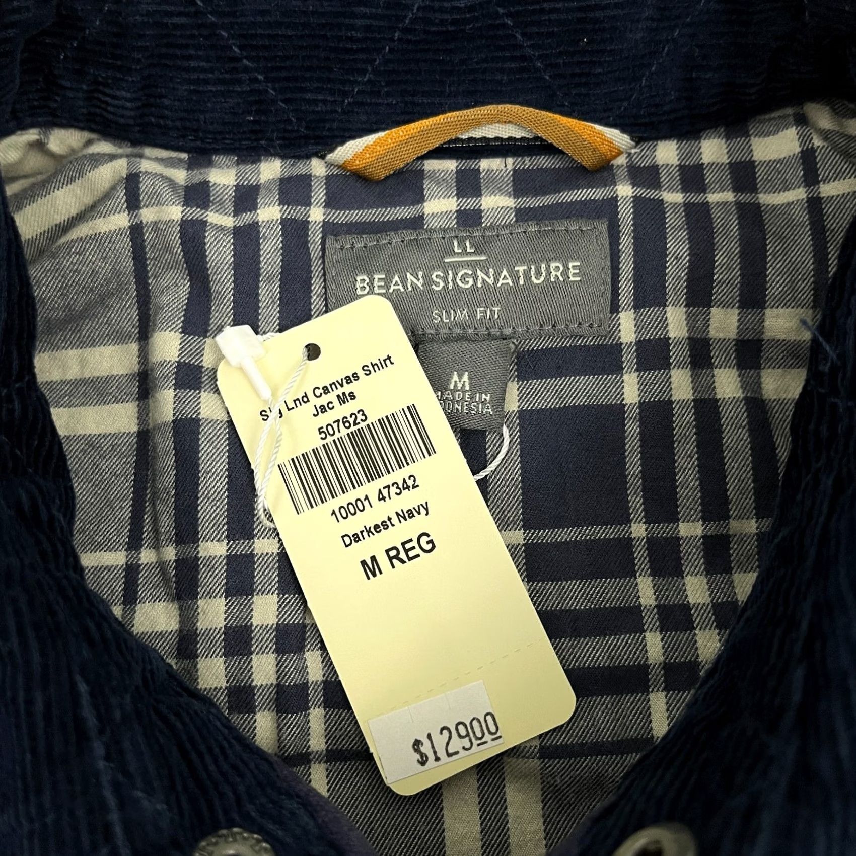 Vintage VINTAGE LL Bean Lined Canvas Shirt Jacket Shacket Mens M Slim Navy Heritage Chore NEW Size US M / EU 48-50 / 2 - 2 Thumbnail