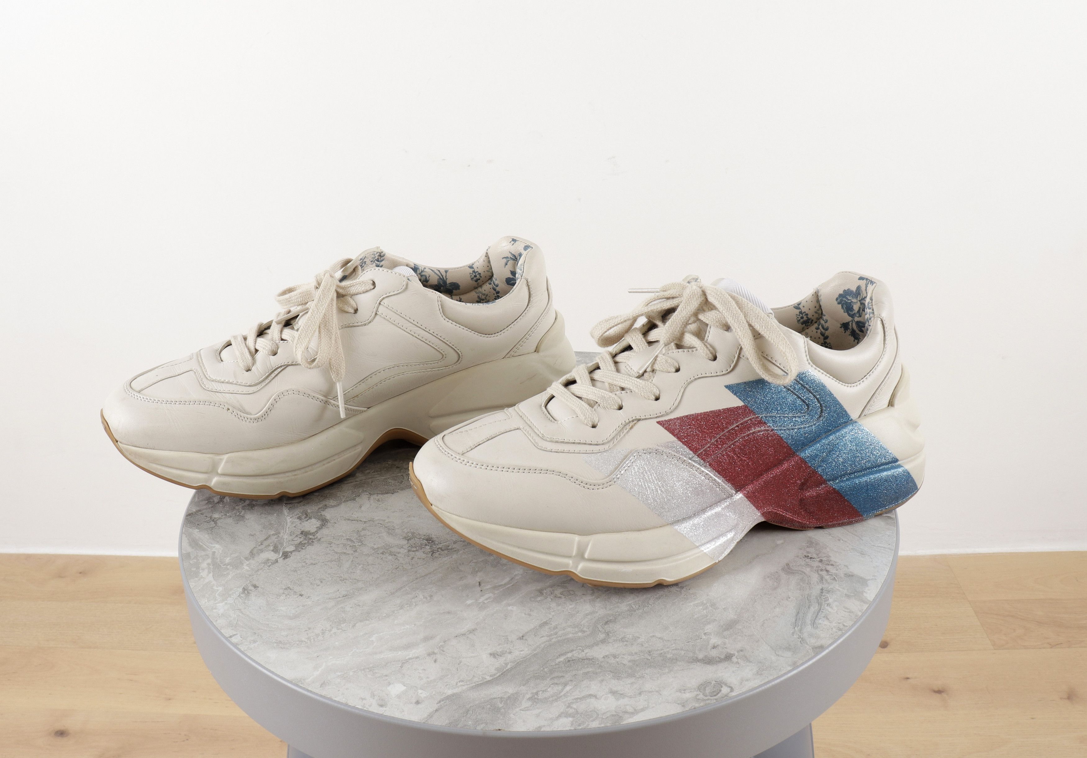 Gucci Gucci Rhyton Leather Ivory Sneakers Size US 9.5 / IT 39.5 - 8 Thumbnail