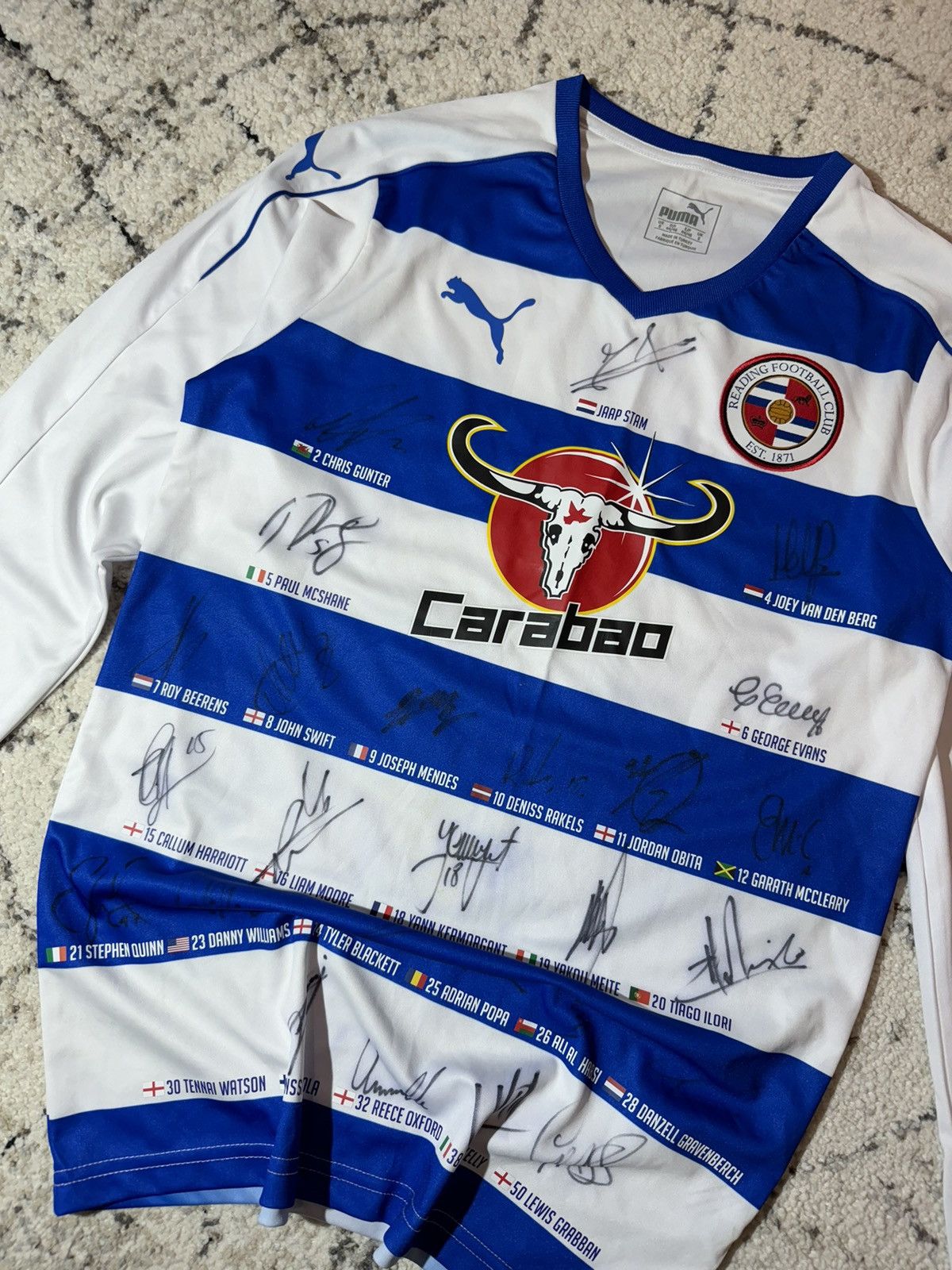Puma × Vintage Reading 2016/17 Puma Jersey All Team Autographs Blokcore S Size US S / EU 44-46 / 1 - 4 Thumbnail