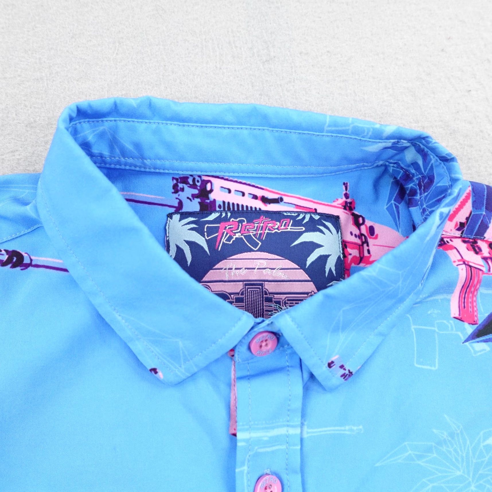 Vintage **Retro Rifle Mens Large Blue Button-Up Performance Shirt** User: Retro Rifle Mens Large Blue Performance Button-Up Shirt Size US L / EU 52-54 / 3 - 2 Thumbnail