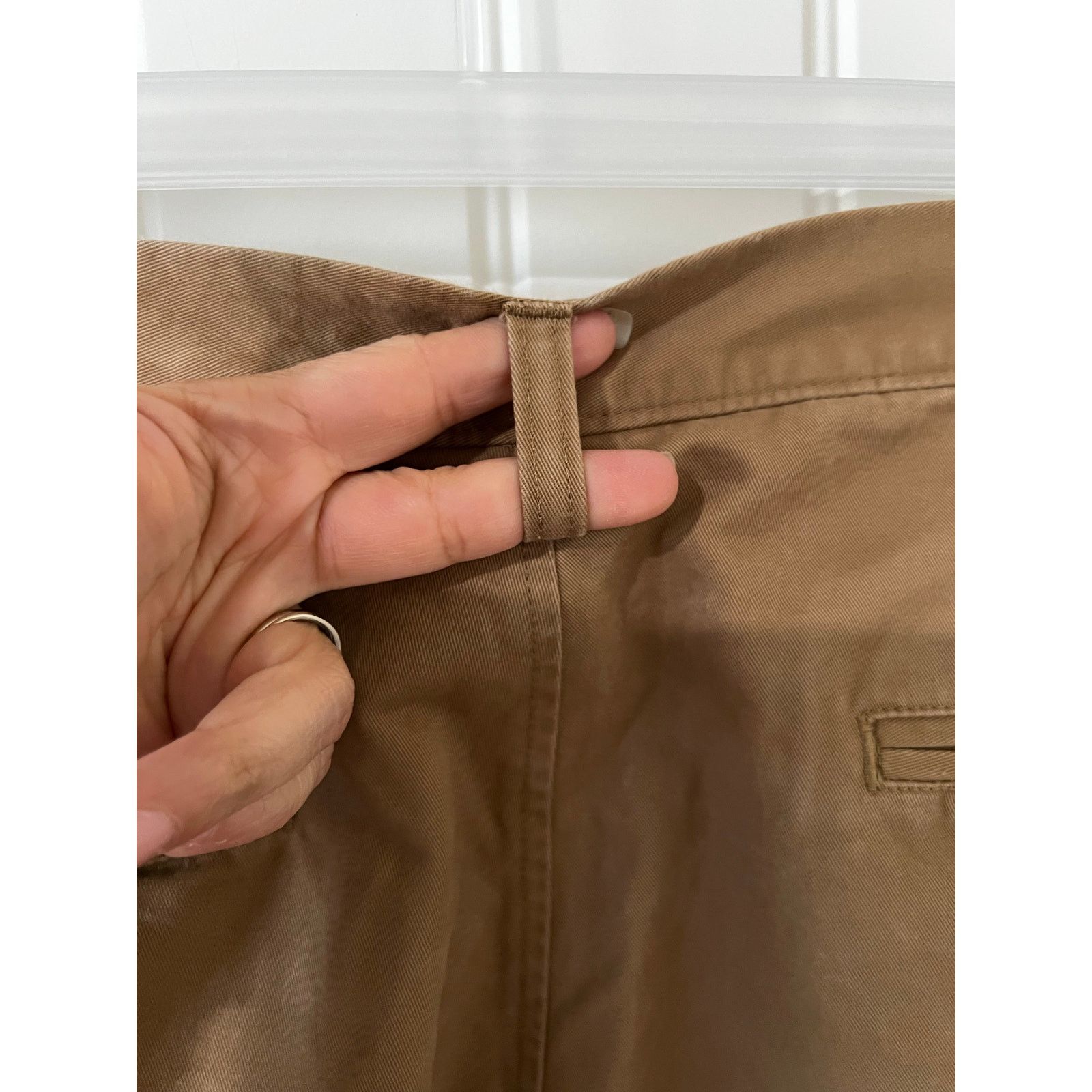 Haggar H26 Chino Pants Slacks Men's 32x34 Tan Flat Front Pockets Size US 32 / EU 48 - 13 Thumbnail