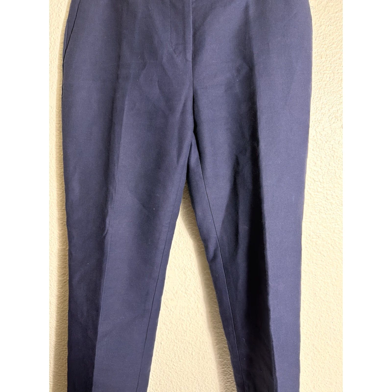 Vintage VINTAGE Kate Spade New York Women's Dress Pants Navy Blue Cotton Pleated Size 0 28x28 Flaws Belt Loop Missing Fastener Parts Womens Size 25" / US 0 / IT 36 - 3 Thumbnail