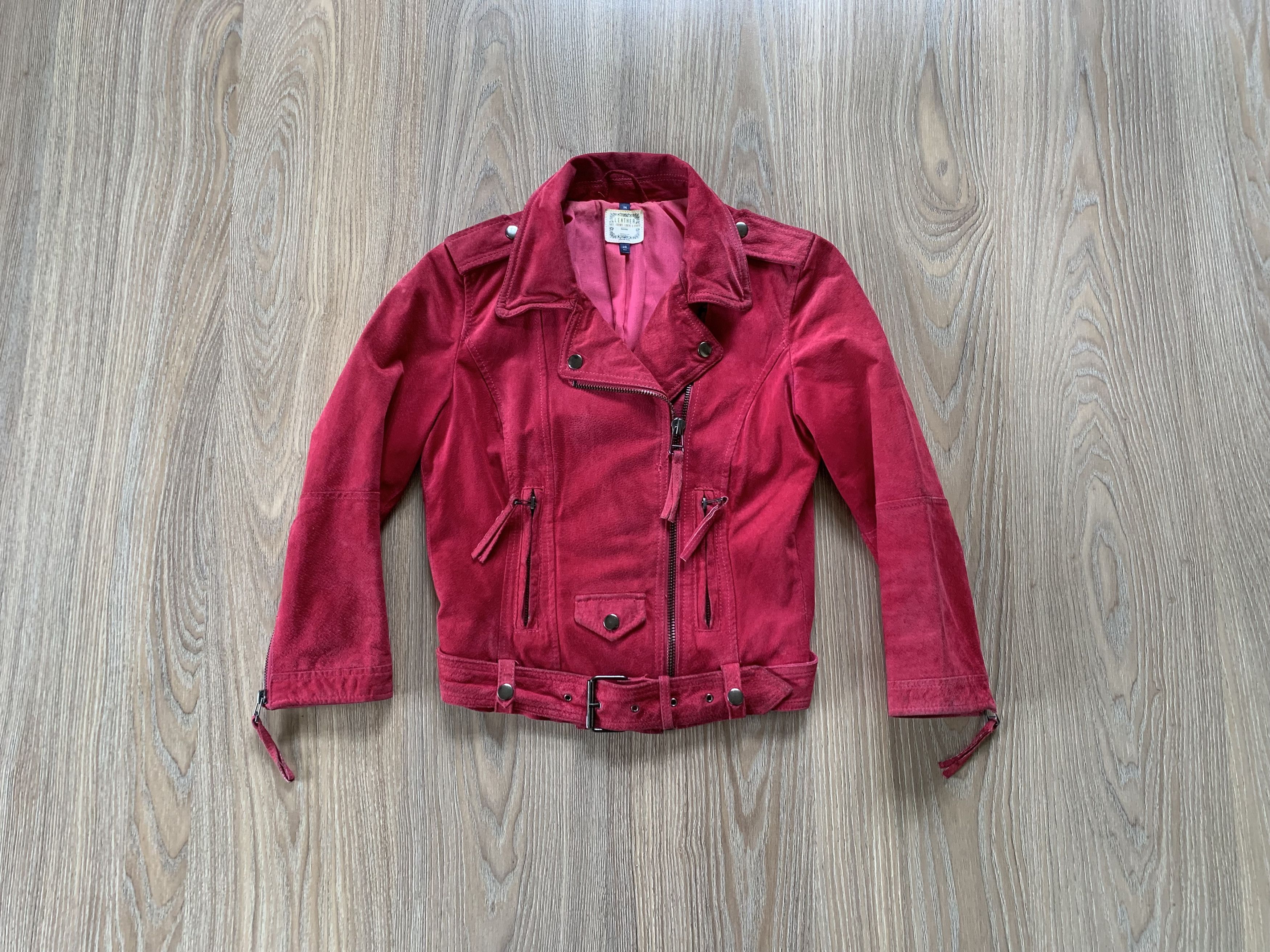Bershka Bershka Pink Leather Suede Biker Jacket Size M / US 6-8 / IT 42-44 - 1 Thumbnail
