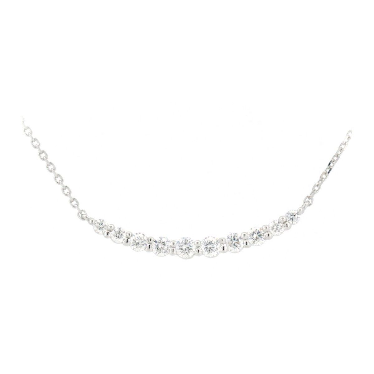 Luxuness Star Jewelry Line Pt950 Diamond Necklace Metal Necklace in Silver, Women's