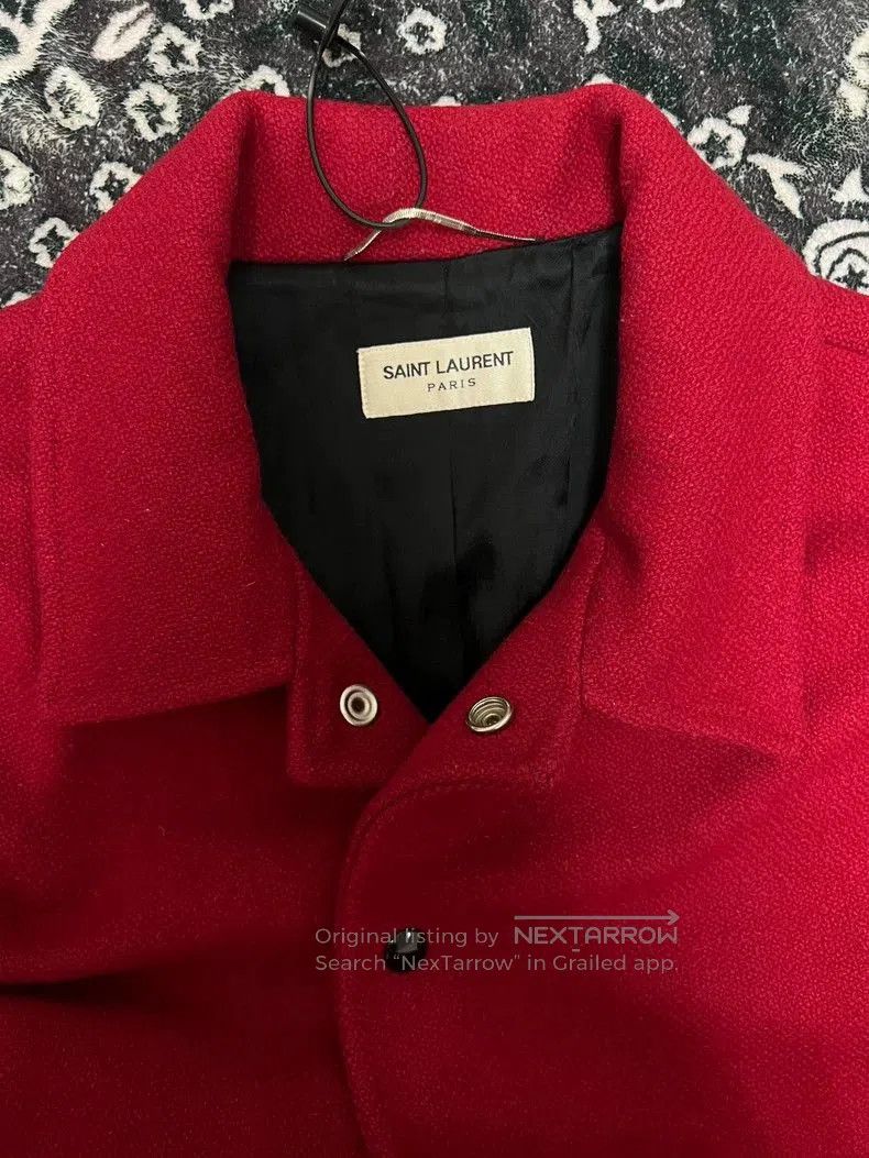 Saint Laurent Paris Saint Laurent Red Leopard Print Varsity Jacket. Size US L / EU 52-54 / 3 - 3 Thumbnail