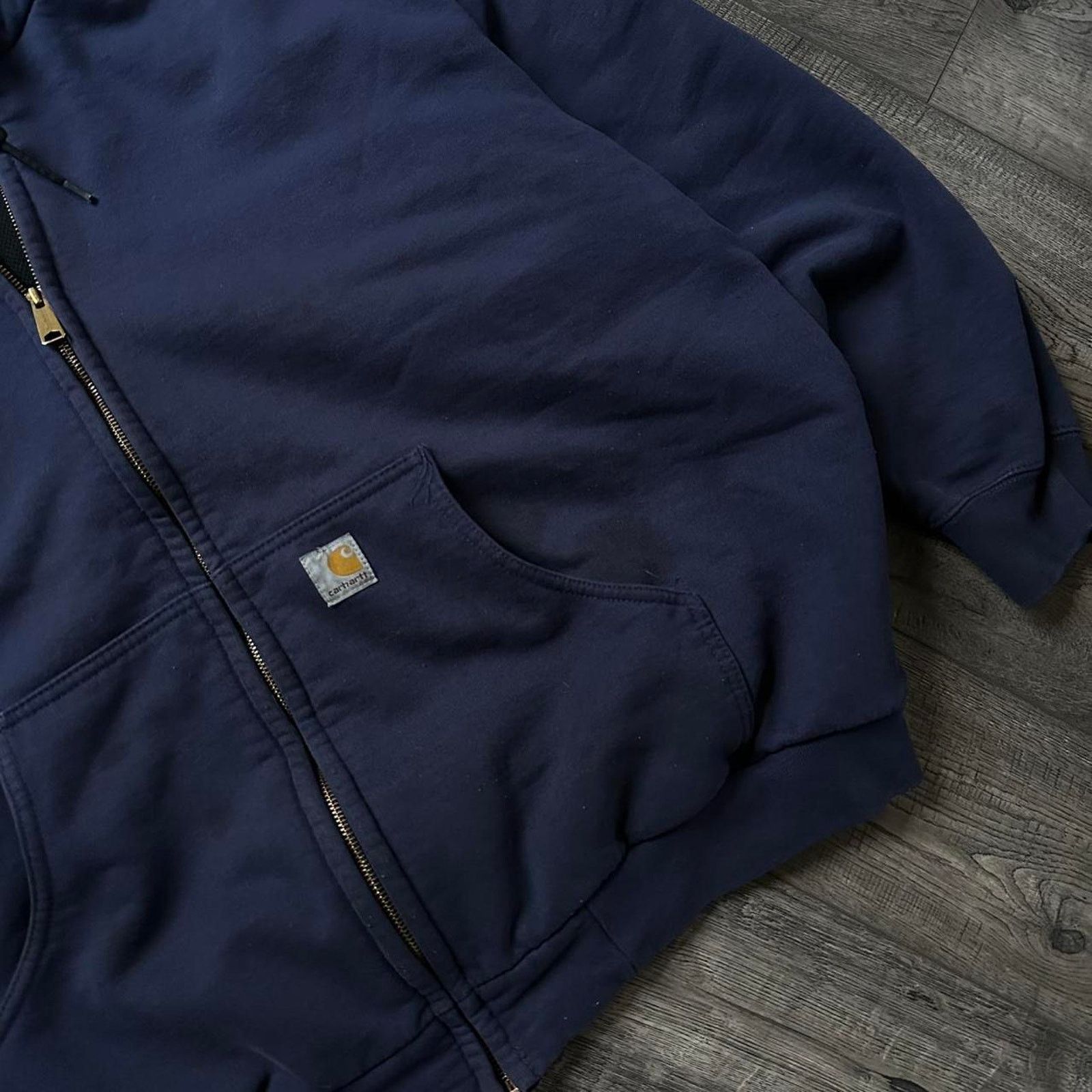 Carhartt × Vintage Vintage 90s Heavy Thermal Work Jacket Zip Up Sweatshirt Size US XL / EU 56 / 4 - 3 Thumbnail