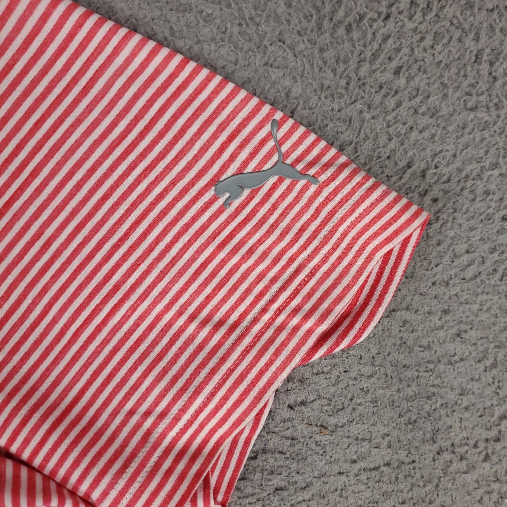 Puma PUMA Polo Shirt Mens XL Size Pink Striped Short Sleeve Casual Size US XL / EU 56 / 4 - 3 Thumbnail