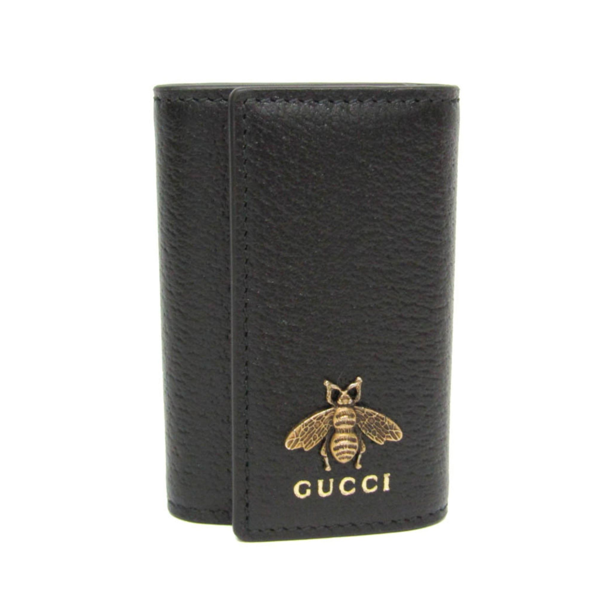 Gucci Gucci Animalier Bee 523683 Men,Women Leather Key Case Black Size ONE SIZE - 1 Thumbnail