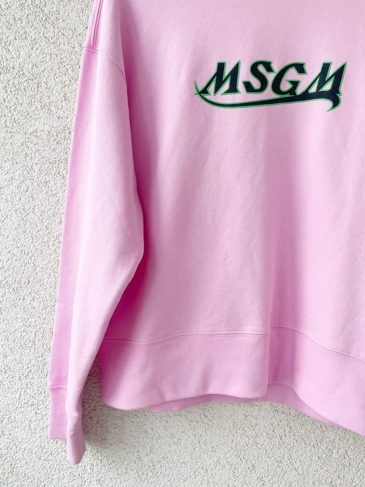 MSGM MSGM Men Pink Sweatshirt Big Logo Luxury Streetwear Size M Size US M / EU 48-50 / 2 - 4 Thumbnail