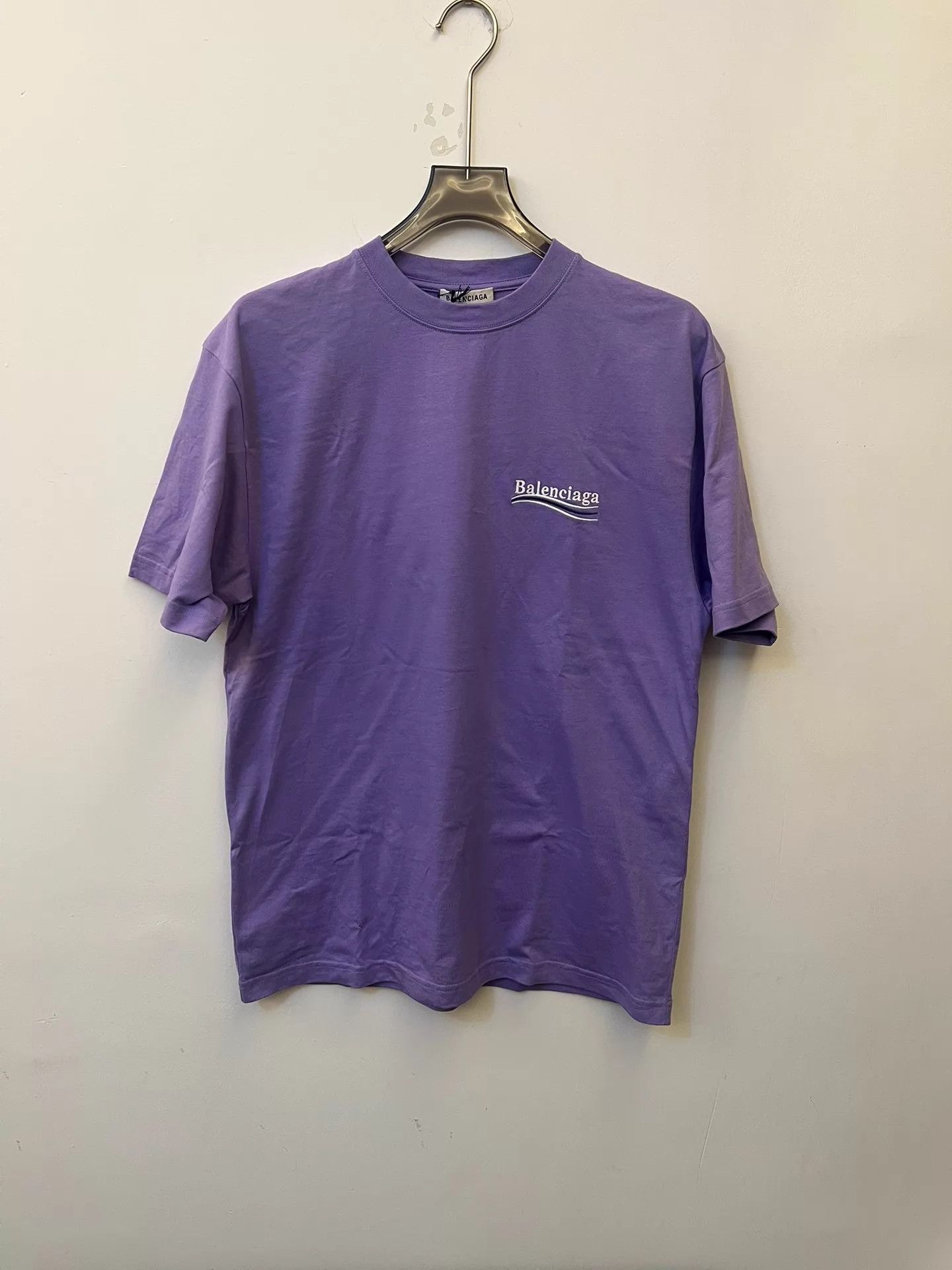 Balenciaga Balenciaga Purple Logo Short Sleeve Tee Women's Size US XXS / EU 40 - 1 Thumbnail